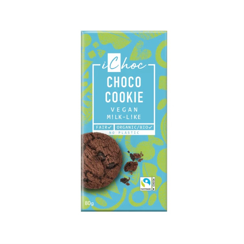 Cioccolato al latte di riso con biscotti al cioccolato, 80 g