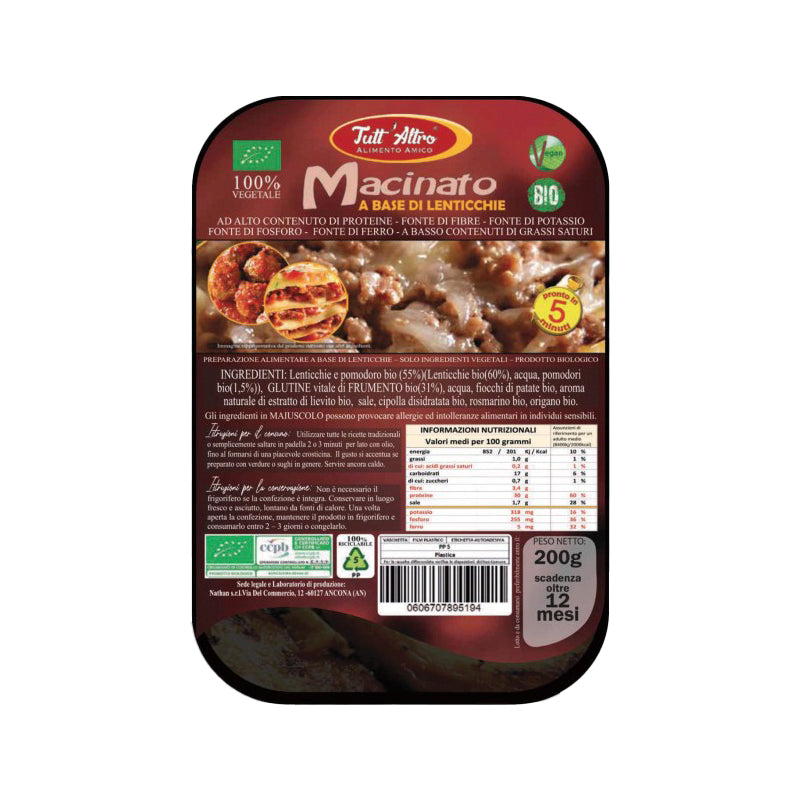 Macinato a base di lenticchie bio