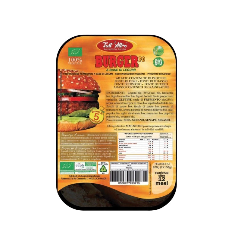 Burger a base di pomodoro e legumi